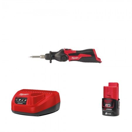 Fer à souder M12 SI-0 + 1 Batterie 12V 2 Ah + 1 Chargeur C12C MILWAUKEE