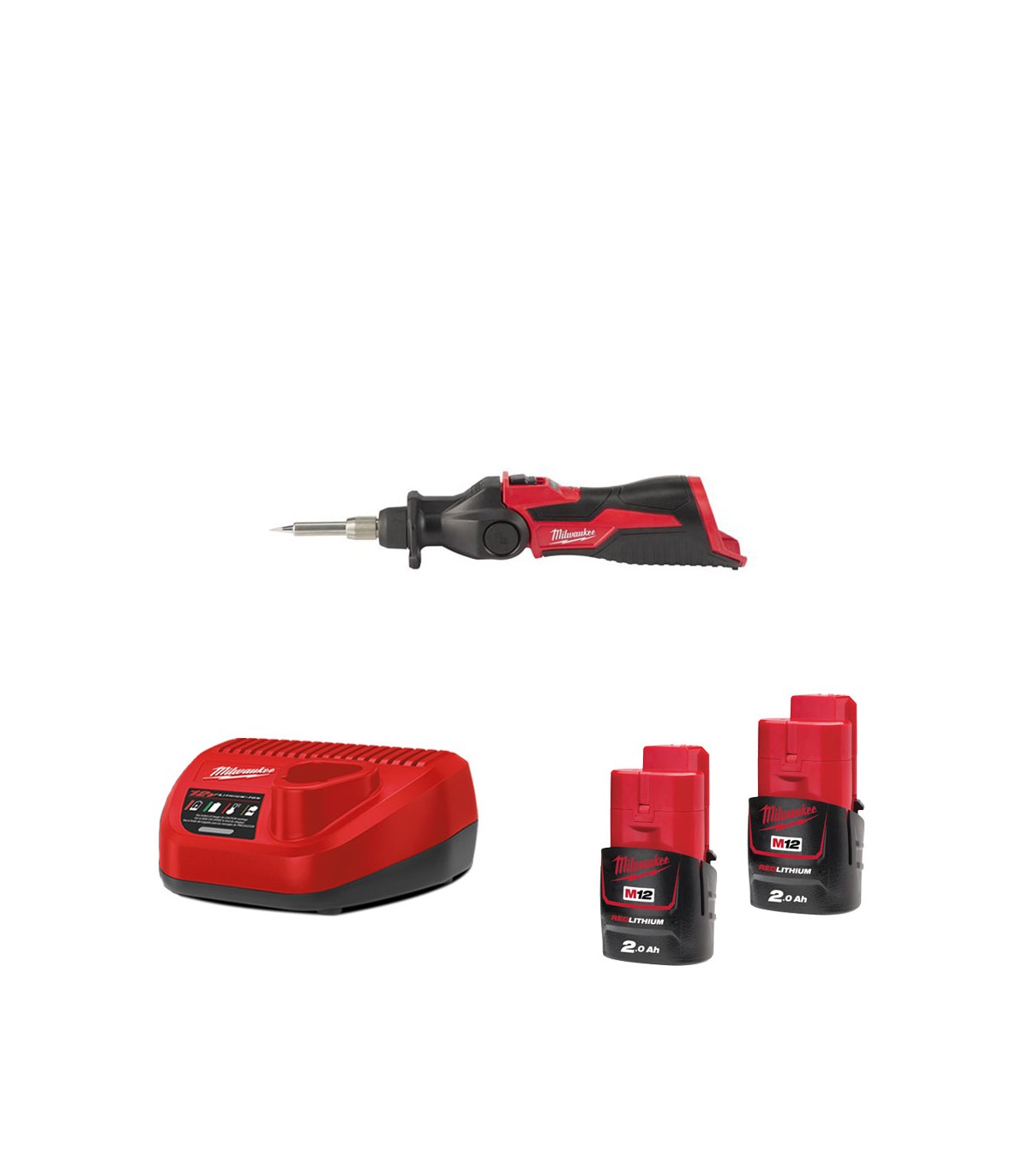 Fer à souder M12 SI-0 + 2 Batteries 12V 2 Ah + 1 Chargeur C12C MILWAUKEE
