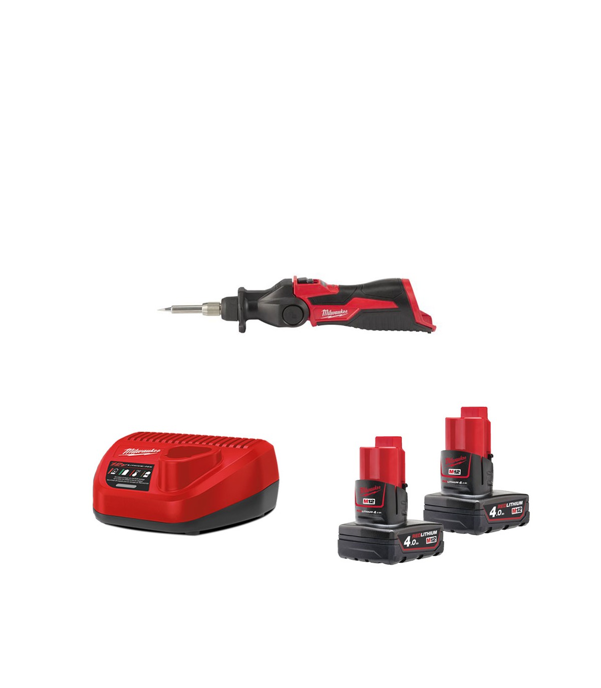 Fer à souder M12 SI-0 + 2 Batteries 12V 4 Ah + 1 Chargeur C12C MILWAUKEE