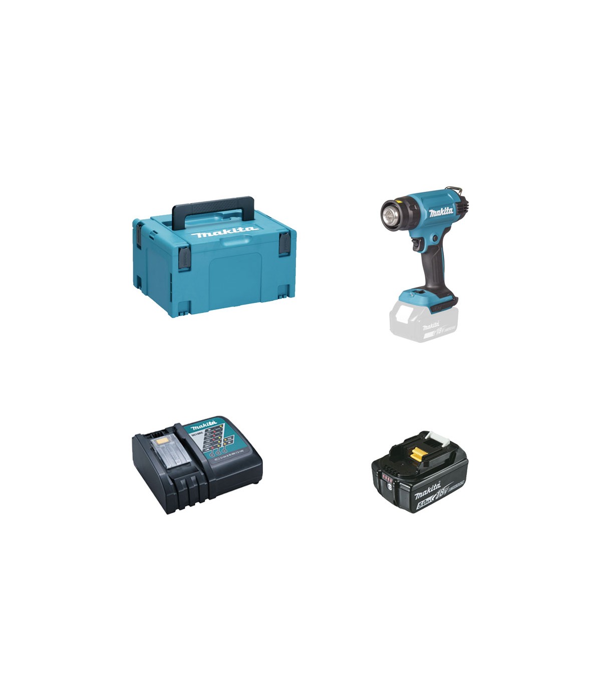 Décapeur thermique 18V DHG181ZJ + 1 batterie BL1850B 18V 5 Ah + 1 chargeur rapide DC18RC MAKITA