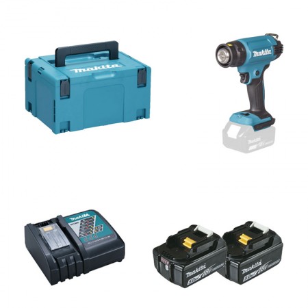 Décapeur thermique 18V DHG181ZJ + 2 batteries BL1850B 18V 5 Ah + 1 chargeur rapide DC18RC MAKITA