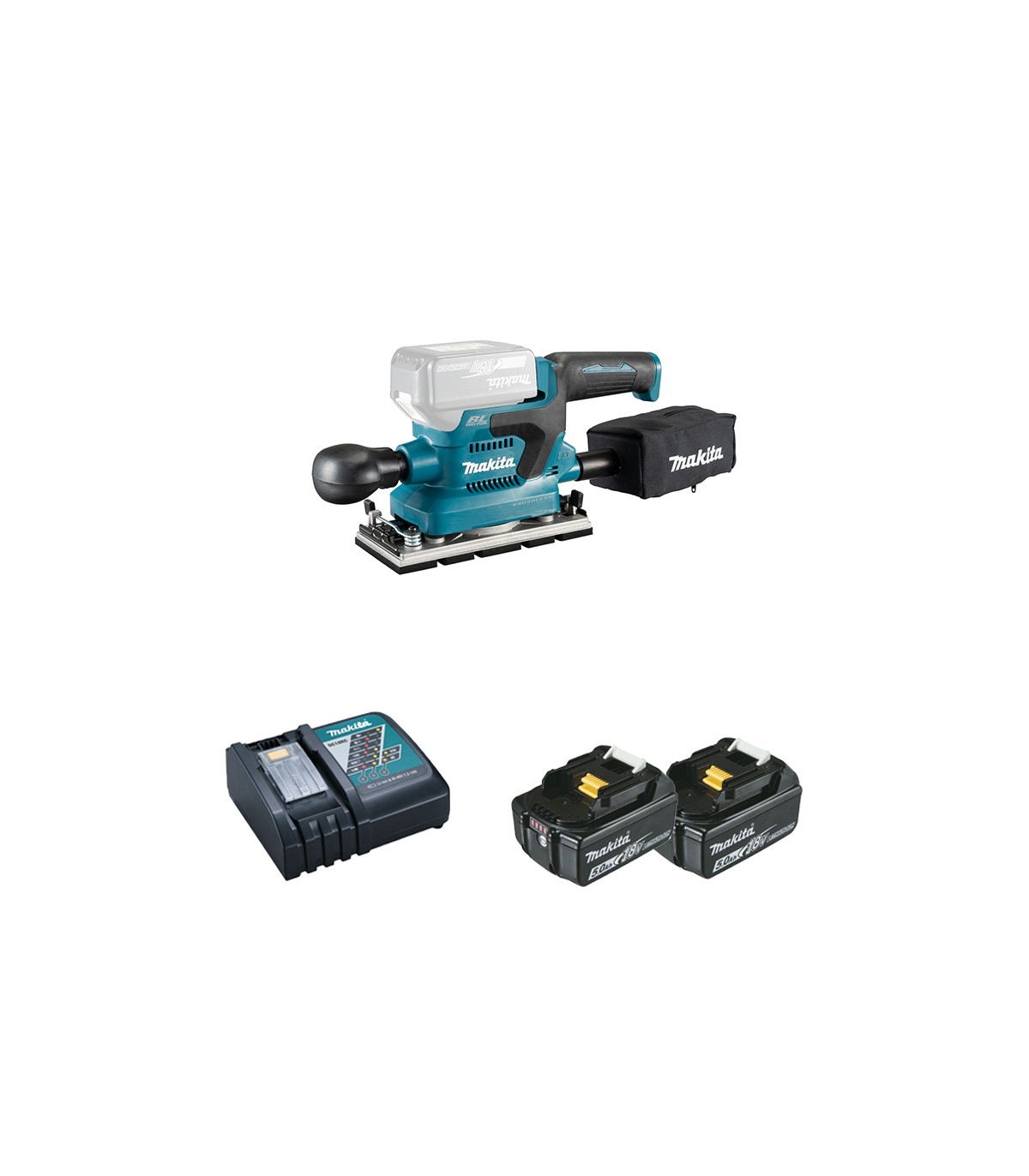 Ponceuse vibrante 18V DBO380 2 Bat 5 Ah MAKITA 