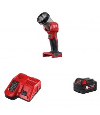 Lampe torche M18 TLED-0 + 1 batterie 18V 5 Ah + chargeur M12-18FC MILWAUKEE