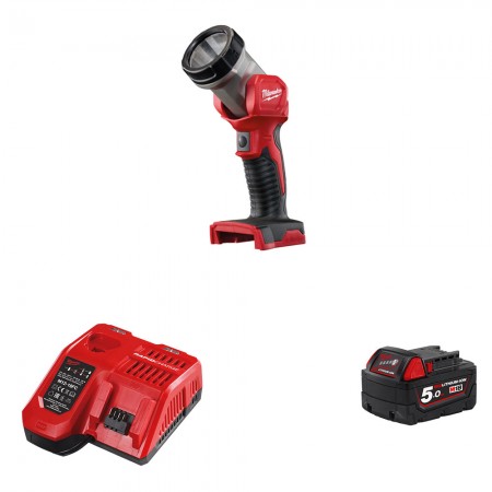 Lampe torche M18 TLED-0 + 1 batterie 18V 5 Ah + chargeur M12-18FC MILWAUKEE