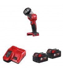 Lampe torche M18 TLED-0 + 2 batteries 18V 5 Ah + chargeur M12-18FC MILWAUKEE