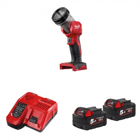 Lampe torche M18 TLED-0 + 2 batteries 18V 5 Ah + chargeur M12-18FC MILWAUKEE