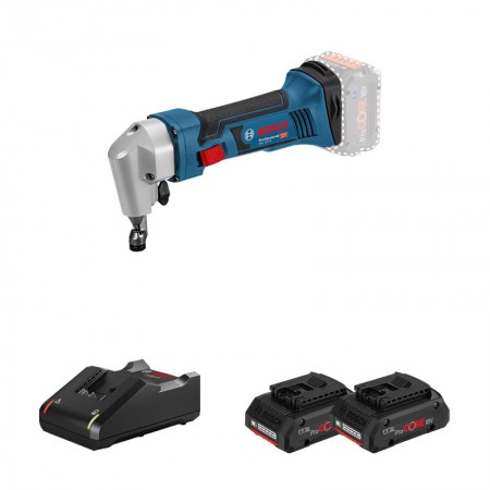 Grignoteuse sans fil GNA 18V-16 E + 2 batteries Procore 18V 4 Ah + 1 chargeur GAL 18V-40 BOSCH