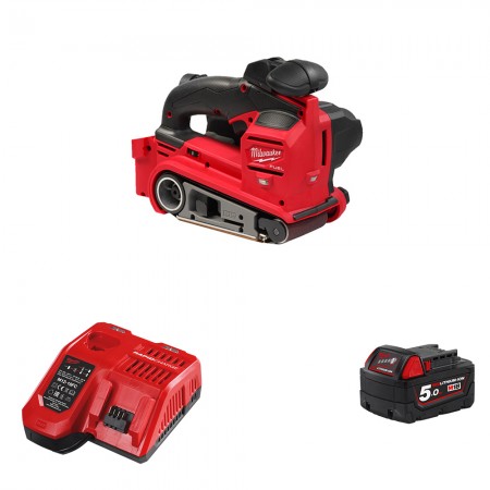 Ponceuse à bande 18V FBTS75-0 + 1 batterie 18V 5 Ah + 1 chargeur M12-18FC MILWAUKEE
