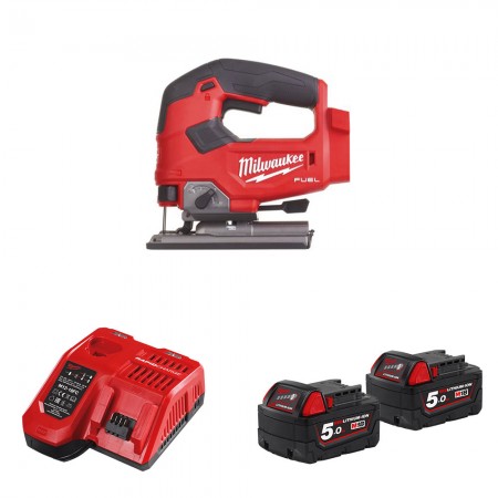 Scie sauteuse 18V M18 FJS-0X + 2 batteries 18V 5 Ah + 1 chargeur M12-18 FC MILWAUKEE