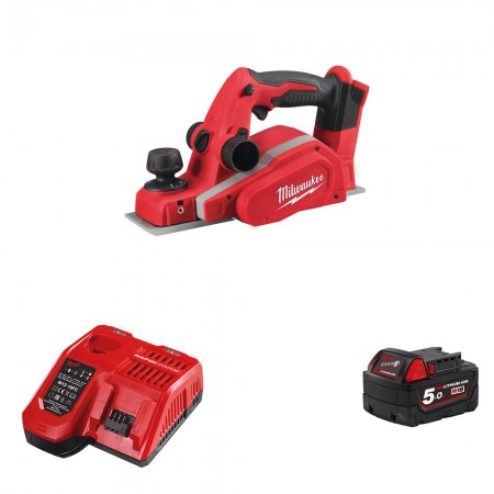 Rabot 82 mm M18 BP-0 + 1 batterie 18V 5 Ah + 1 chargeur M12-18FC MILWAUKEE