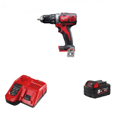 Perceuse-visseuse 18V M18 BDD-0 MILWAUKEE 18V M18 BDD-0 + 1 batterie 18V 5 Ah + 1 chargeur M12-18FC MILWAUKEE