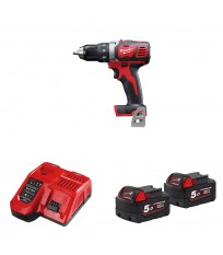 Perceuse-visseuse 18V M18 BDD-0 MILWAUKEE 18V M18 BDD-0 + 2 batteries 18V 5 Ah + 1 chargeur M12-18FC MILWAUKEE