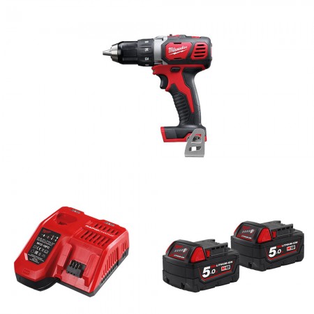 Perceuse-visseuse 18V M18 BDD-0 MILWAUKEE 18V M18 BDD-0 + 2 batteries 18V 5 Ah + 1 chargeur M12-18FC MILWAUKEE