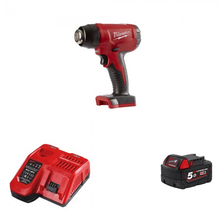 Décapeur thermique 18V M18 BHG-0 + 1 batterie 18V 5 Ah + chargeur M12-18 FC MILWAUKEE