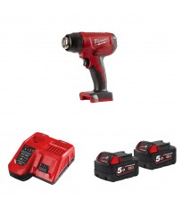 Décapeur thermique 18V M18 BHG-0 + 2 batteries 18V 5 Ah + chargeur M12-18 FC MILWAUKEE