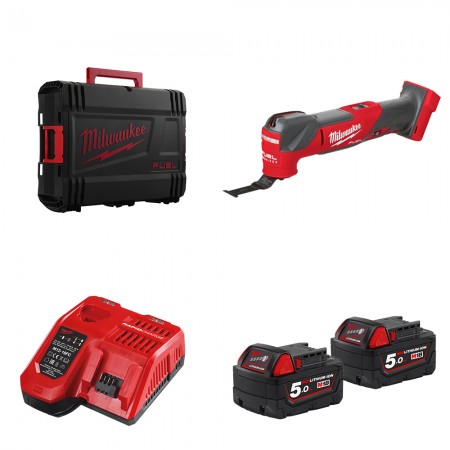 Multi-Tool 18V M18 FMT-0X + 2 batteries 18V 5 Ah + chargeur M12-18FC MILWAUKEE