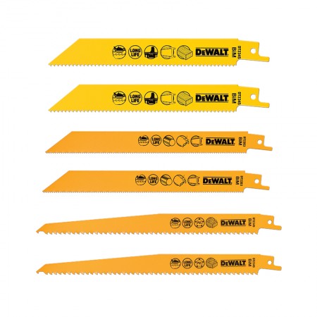 Coffret de 6 lames de scie sabre DEWALT