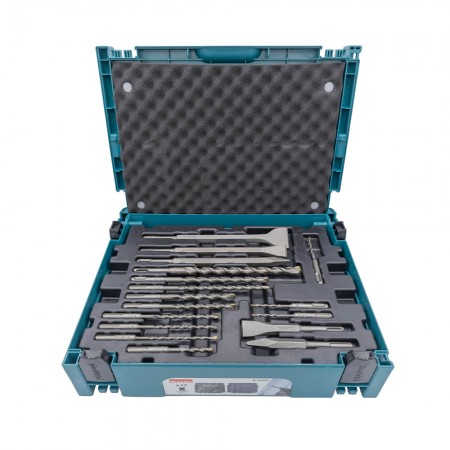 Coffret MAKPAC de 12 forets + 5 burins SDS Plus Makita
