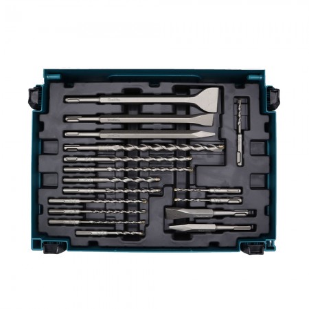 Coffret MAKPAC de 12 forets + 5 burins SDS Plus Makita