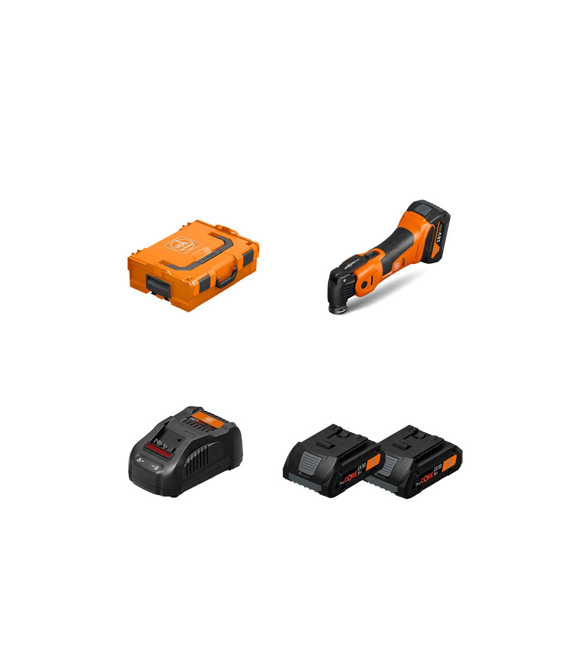Multimaster AMM 700 MAX TOP AS + 2 batteries ProCore 18V 4 Ah AS + 1 chargeur GAL 1880 CV AS FEIN