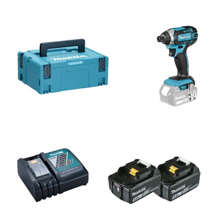 Visseuse à chocs 165Nm DTD152ZJ + 2 batteries BL1850B 18V 5 Ah + 1 chargeur rapide DC18RC MAKITA