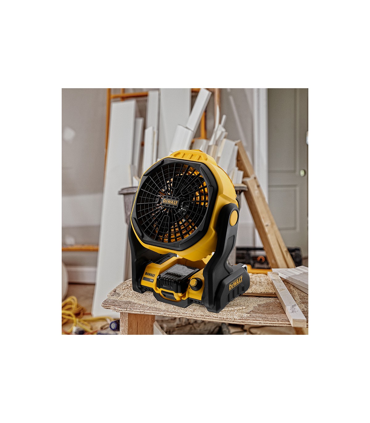 Ventilateur de chantier DCE512N-XJ + 1 batterie 18V 5 Ah + 1 chargeur DCB1104-QW DEWALT