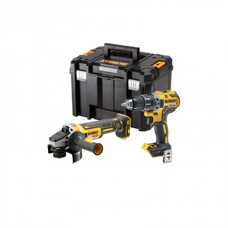 Pack de 2 outils 18V sans batteries Perceuse-visseuse DCD791 + Meuleuse DCG405 DEWALT