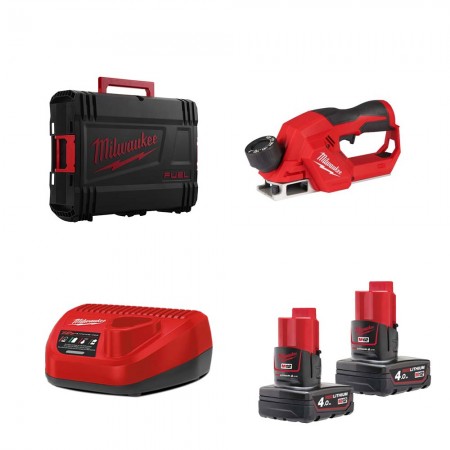 Rabot 56 mm M12 BLP-0X + 2 batterie 12V 4 Ah + 1 chargeur 12V C12C MILWAUKEE