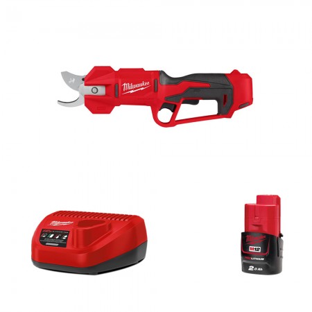 Sécateur M12 BLPRS-0 + 1 batterie 12V 2 Ah + 1 chargeur C12C MILWAUKEE