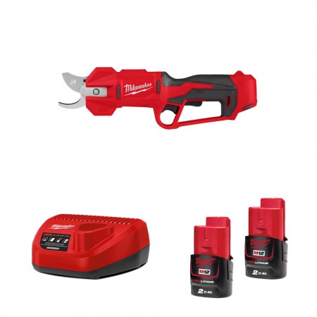Sécateur M12 BLPRS-0 + 2 batteries 12V 2 Ah + 1 chargeur C12C MILWAUKEE