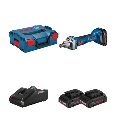 Meuleuse GGS 18 V-20 + 2 batteries Procore 18V 4 Ah + 1 chargeur GAL 18V-40 en L-BOXX BOSCH
