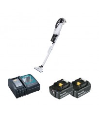 Aspirateur 18V DCL286FZW + 2 Batteries 18V 5 Ah BL1850B + 1 Chargeur rapide DC18RC MAKITA