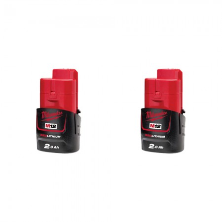 Pack de 2 batteries M12 B2 12V 2 Ah MILWAUKEE