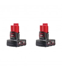 Pack de 2 batteries M12 B4 12V 4 Ah MILWAUKEE