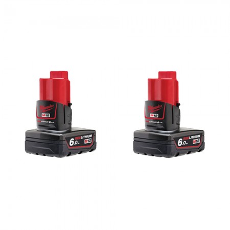Pack de 2 batteries M12 B6 12V 6 Ah MILWAUKEE
