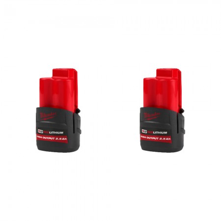 Pack de 2 batteries M12 HB2.5 High Output 12V 2.5 Ah MILWAUKEE