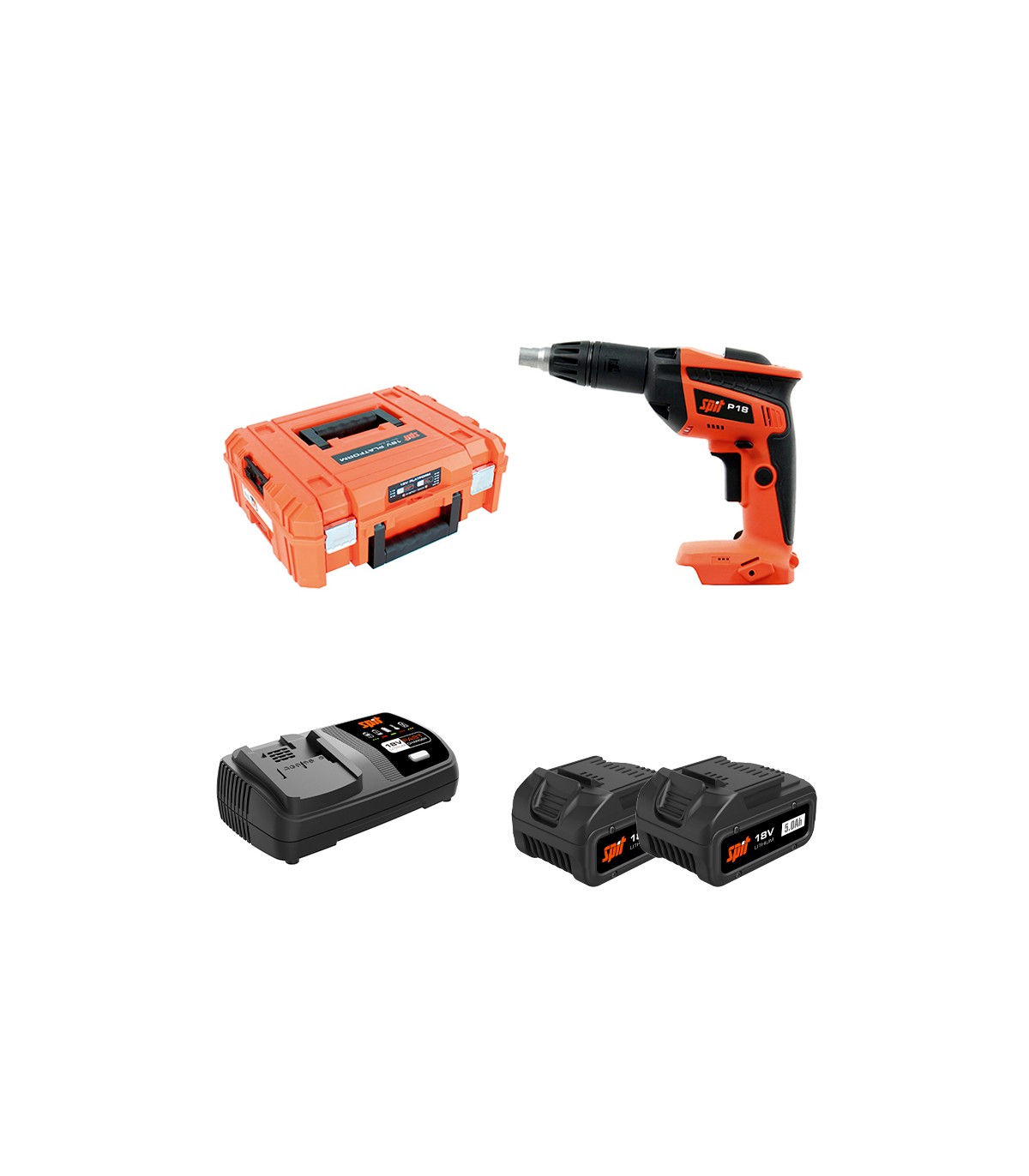 Visseuse placo 18V P18 + 2 batteries 18V 5 Ah + 1 chargeur SPIT
