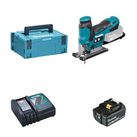Scie sauteuse 18V DJV185ZJ + 1 batterie 18V 5 Ah + 1 chargeur rapide DC18RC MAKITA