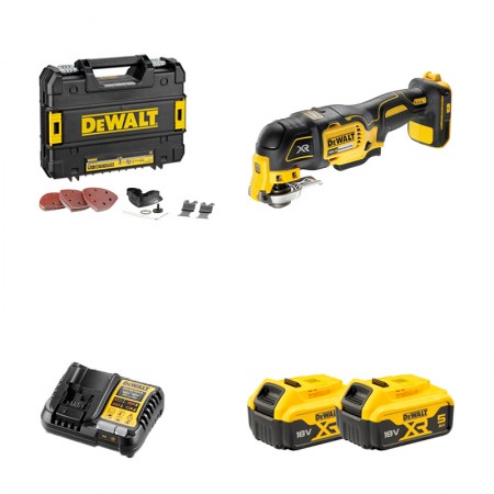 Multicutter Outil multifonction DCS355NT-XJ + 2 batteries 18V 5 Ah + chargeur DCB1104-QW DEWALT
