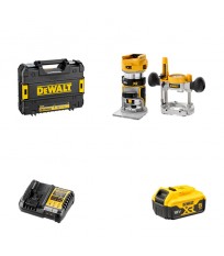 Affleureuse - défonceuse XR 18V DCW604NT-XJ + 1 batterie 18V 5 Ah + 1 chargeur DCB1104-QW DEWALT