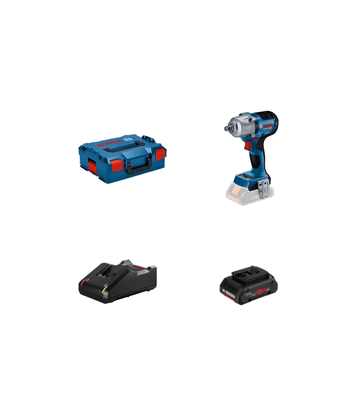 Boulonneuse GDS 18V-450 HC + 1 batterie ProCORE 18V 4 Ah + 1 chargeur GAL 18V-40 BOSCH