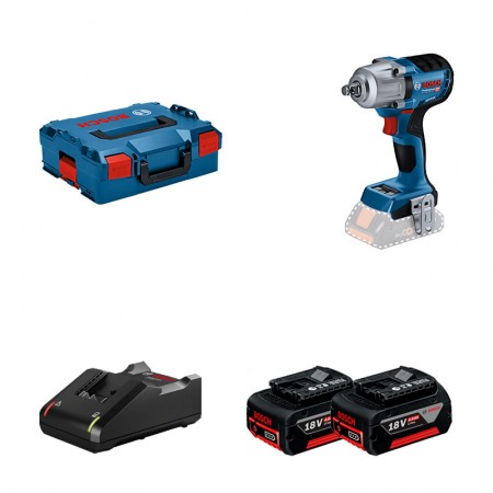 Boulonneuse GDS 18V-450 HC + 2 batteries GBA 18V 4 Ah + 1 chargeur GAL 18V-40 BOSCH