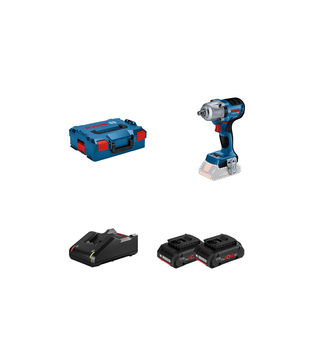 Boulonneuse GDS 18V-450 HC + 2 batteries ProCORE 18V 4 Ah + 1 chargeur GAL 18V-40 BOSCH