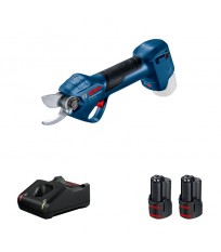 Sécateur Pro Pruner + 2 batteries GBA 12V 3 Ah + 1 chargeur GAL 12V-40 BOSCH
