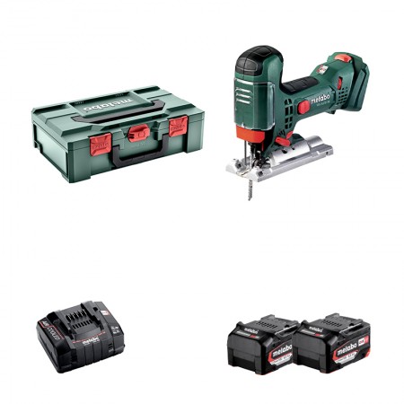 Scie sauteuse 18V STA 18 LTX 100 + 2 batteries 18V 5,2 Ah + 1 chargeur ASC 145 METABO