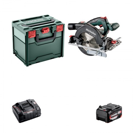 Scie circulaire Ø 165 mm 18V ks 18 ltx 57 + 1 batterie 18V 5.2 Ah + 1 chargeur rapide ASC 145 METABO