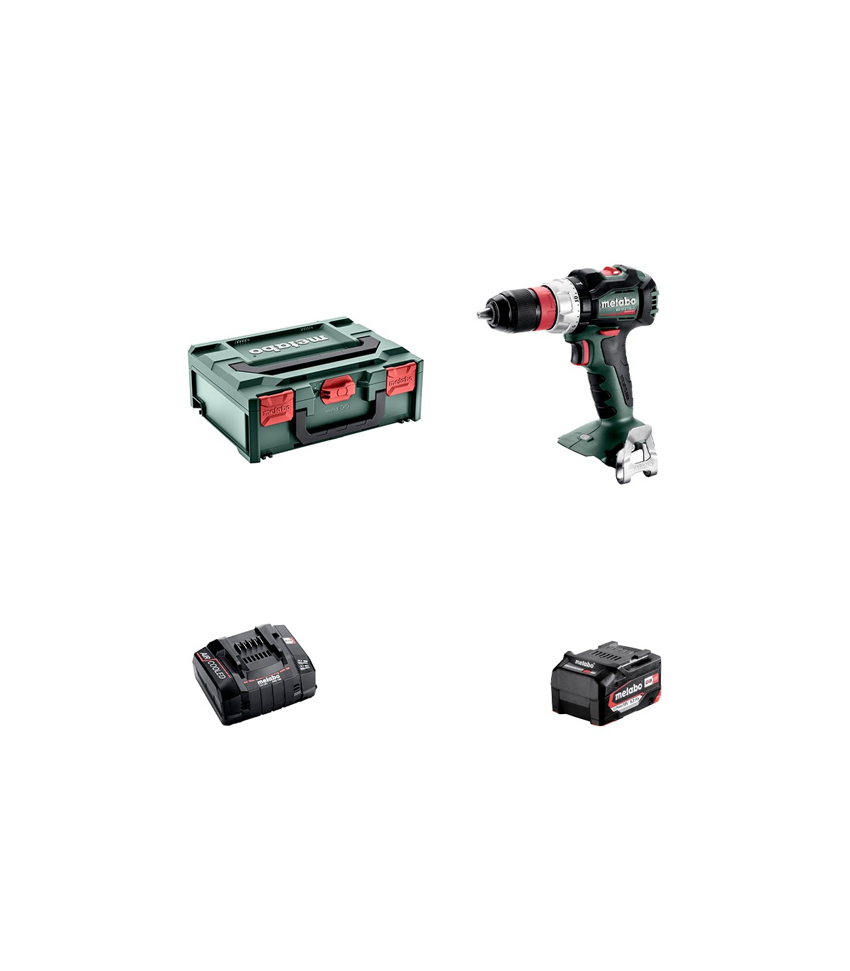 Perceuse-visseuse BS 18 LT BL Q + 1 batterie 18V 5,2 Ah + 1 chargeur ASC 145 METABO