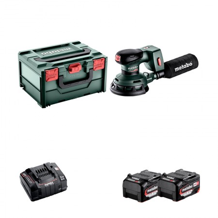 Ponceuse Ø 125 mm 18V SXA 18 LTX 125 BL + 2 batteries 18V 5.2 Ah + 1 chargeur rapide ASC 145 METABO