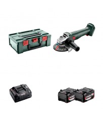 Meuleuse Ø 125 mm 18V W 18 L 9-125 + 2 batteries 18V 5.2 Ah + 1 chargeur ASC 145METABO