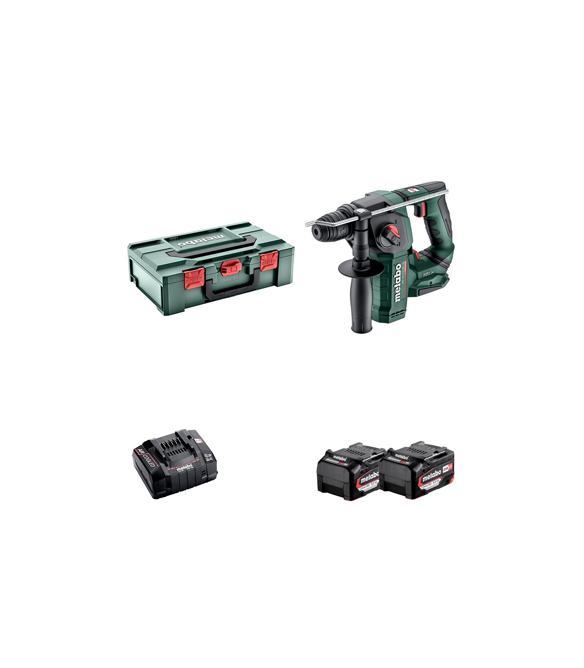 Perforateur 18V BH 18 LTX BL 16 + 2 Batteries 18V 5.2 Ah + 1 Chargeur ASC 145 METABO